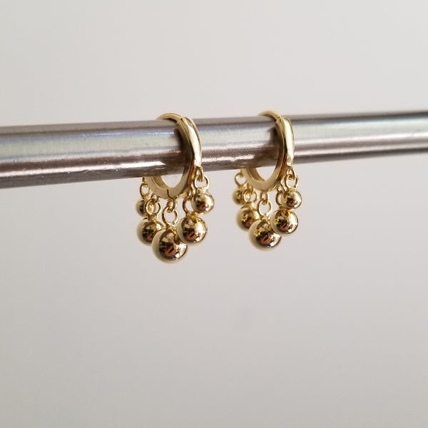 HOPE EARRINGS - BALL DROP HUGGIE EARRINGS