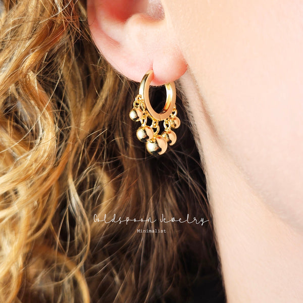HOPE EARRINGS - BALL DROP HUGGIE EARRINGS