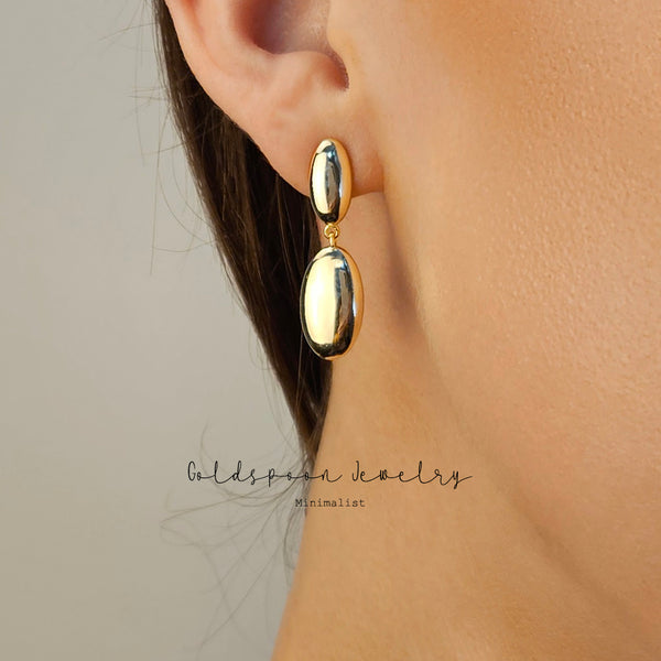 AITANA EARRINGS - OVAL SHAPED DROP EARRINGS