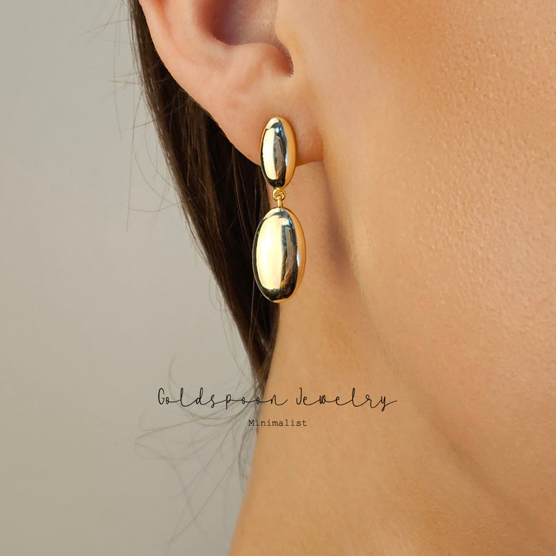 AITANA EARRINGS - OVAL SHAPED DROP EARRINGS