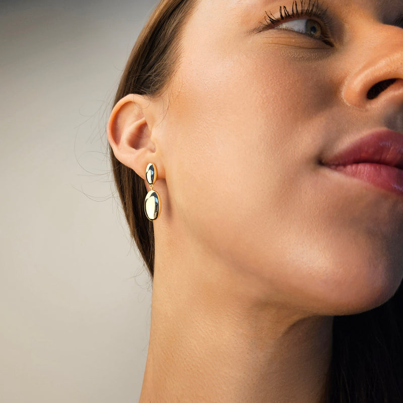 AITANA EARRINGS - OVAL SHAPED DROP EARRINGS
