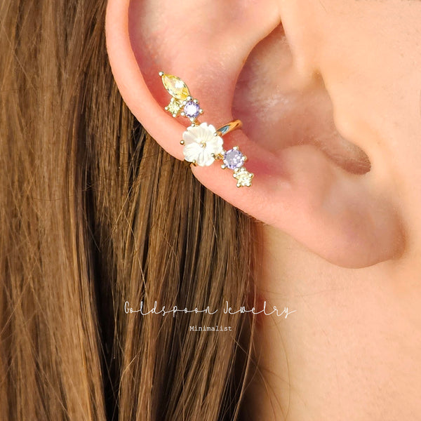 DAINTY FLORAL EAR CUFFS - EMORY EAR CUFFS