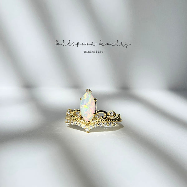 IVEY RING - MARQUISE CUT OPAL CROWN RING